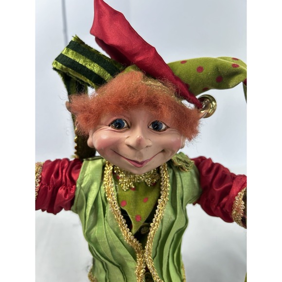 VTG Lot Of 2 Mark Roberts 32" Posable Christmas Fairy Jingle Bell Elves - Picture 9 of 10